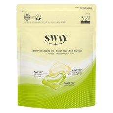 스웨이 식기세척기세제 액체캡슐 그린자몽향 52p, 1개, 416g 1개, 416g