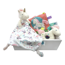 Mary Meyer 蜜兒 臻藏禮盒 Set 3個, 獨角獸, 手搖鈴, 沙沙紙, 安撫巾, 柔軟手搖鈴 + 標籤動物安撫沙沙紙 + 柔軟安撫巾, 1盒
