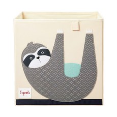 3 sprouts 收納箱, 超大容量生活物品收納, 貼心加蓋設計, 底部硬板穩固, 兩側把手設計, 33 x 33 x 33cm, 樹懶, 1個