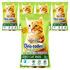 Deo-toilet Unicharm 馬鈴薯和零氣味貓墊 4p, 混色, 5個