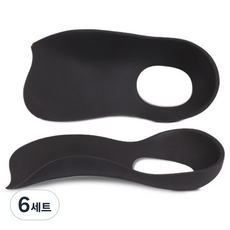 조니프리 아치 패드 깔창 양발 세트 블랙, 6세트
