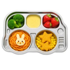 Sarasara 304不鏽鋼幼兒餐盤, 公共汽車, 1個, 單品