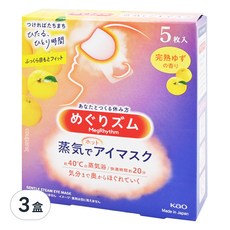 Kao 花王 MegRhythm 美舒律 蒸氣眼罩, 完熟柚子香, 5枚入, 5片, 3盒