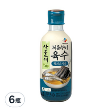 CJ 鯷魚海帶湯底調味料, SANDRAE 從頭開始, 9種自然食材熬煮, 525g, 6瓶