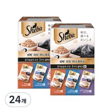 쉬바 어덜트 고양이 리치 미니 파우치 3종, 닭가슴살+오션, 35g, 24개 닭가슴살 + 오션, 35g, 12개