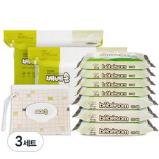 베베솜 건티슈 10매입 x 4개 + 20매입 x 3개 + 100매입 x 2개 + 지퍼백 세트, 3세트