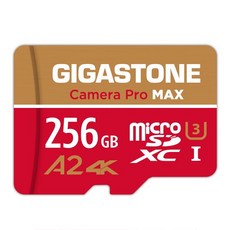 GIGASTONE 立達 Camera Pro MAX Micro SD A2 4K 攝影高速卡, 256GB, 支援相機攝影及4K影片錄製播放, 1個