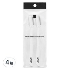 MERZY 修眉刀 2入, 附安全保護蓋, 不鏽鋼材質, 白色, 4包