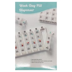 OO 生活輔具 經濟型週藥盒, 7天週藥盒 圖示快速辨識, SGS檢驗 台灣製造 分隔便攜, 1盒