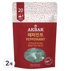 아크바 페퍼민트 허브티 피라밋 티백, 1.2g, 20개입, 2개