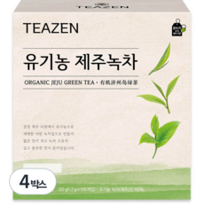 티젠 유기농 제주 녹차, 1.2g, 100개입, 4개