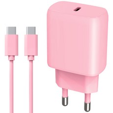 홈플래닛 25W PPS PD 3.0 초고속 충전기 + CtoC 케이블 1.2m, 핑크, 1개 핑크, 1개