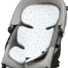Manito Clean Basic Cool 三角圖形款嬰兒車座椅墊, 3D-Mesh透氣, 5:1 Tricort Mesh, 黃色, 1個