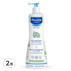 무스텔라 유아용 탑투토 워시 젠틀 클렌징 젤, 750ml, 2개