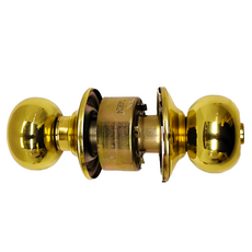 LOCWARE 廣安牌 喇叭鎖 浴廁鎖 無鎖匙, D274青銅(金色), 裝置距離 60mm, 適用門厚度 35~50mm, 單向輔助鎖, 1個, 青銅金