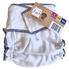 geffen baby 夜用布尿布, 100%有機棉, 8層, Navy, 深藍邊, 1件