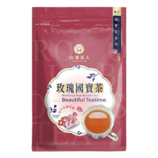 台灣茶人 南非紅國寶茶 原片玫瑰，天然零咖啡因，促進腸道蠕動 養顏美容，10包入, 2.2g, 10包, 1袋