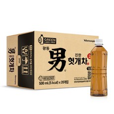 광동진한헛개차 그린 무라벨, 500ml, 20개 490ml, 20개