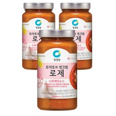 청정원 토마토와생크림 로제 스파게티소스, 600g, 3개