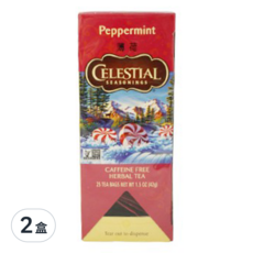 CELESTIAL SEASONINGS 詩尚草本 薄荷茶, 25茶包, 無咖啡因, 1.68g, 25包, 2盒