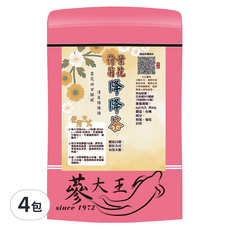 蔘大王 荷葉菊花降降茶包 6g x 10入 x 4包, 清新舒暢, 促進新陳代謝, 10包, 4袋
