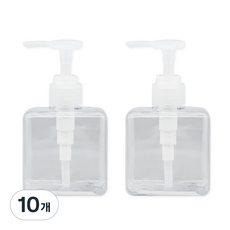 뉴앤룩 사각 디스펜서 주방세제 리필용기 일반형 250ml, 투명, 10개