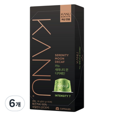 카누 바리스타 머신 전용 캡슐커피 세레니티문디카페인, 9.5g, 10개입, 6개