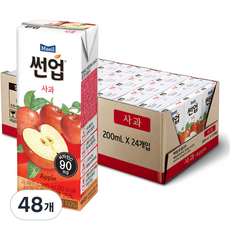 썬업 사과주스, 200ml, 48개