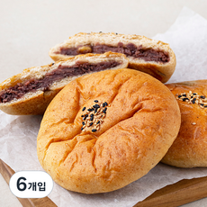 브로드카세 발효종 통밀 호두단팥빵, 6개입, 100g