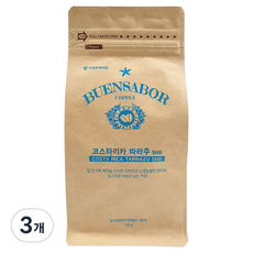뷰엔사보르 코스타리카 따라주 SHB 커피, 홀빈(분쇄안함), 200g, 3개