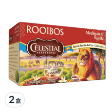CELESTIAL SEASONINGS 詩尚草本 香草馬達加斯加南非國寶茶, 無咖啡因, 20茶包, 2.1g, 20包, 2盒