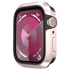 SwitchEasy 魚骨牌 Modern Hybrid 9H 鋼化玻璃鋁合金保護殼 Apple Watch 9/8/7 (41mm) 粉色, Apple Watch 9/8/7(41mm), 1個
