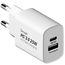 서가 25W PD3.0 PPS 2포트 멀티 C타입 초고속 충전기, 화이트, 1개