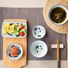 우마이쇼쿠 유메 1인 식기세트 6p, 블루,그레이, 1세트, 공기 + 대접 + 찬기 대 + 찬기 중 + 생선접시 + 초장기 