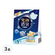 熊寶貝 衣物香氛袋 3入, 究極消臭 竹萃淨味, 消臭8星期, 21g, 3盒