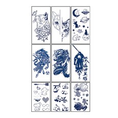 無品牌 草本半永久紋身貼紙，防水刺青貼紙105x60mm，多款圖案可選, UH-007, 1個