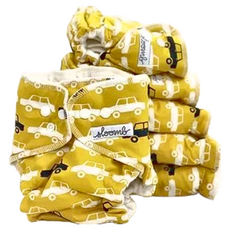 sloomb 有機竹麻夜用布尿布，100%棉外層，70%竹纖維/30%麻內層，XS-XL, Parking Lot, 1件