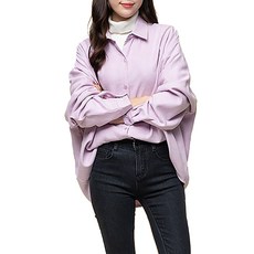 CARET 女款寬鬆燈芯絨襯衫, 均碼, 薰衣草紫色