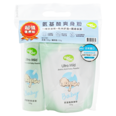nac nac 氣基酸爽身粉 150g*1瓶+補充包 120g*1包 0歲以上, 270g, 1組