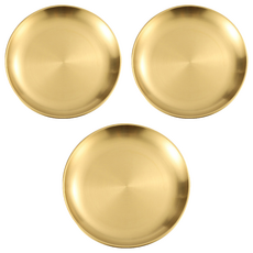 不鏽鋼圓盤 Set, 20cm, 金色, 1組