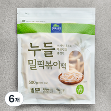 면사랑 누들 밀떡볶이떡, 500g, 6개