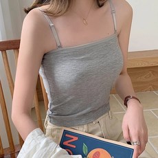 可調平口百搭帶胸墊背心 Set 2件, 肩帶可調可拆 棉+聚酯纖維, 胸圍60cm,全長40cm, 灰色