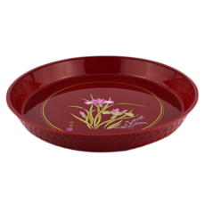 美耐皿 蘭花茶盤 33公分 紅色 美耐皿茶盤 茶具配件 泡茶用具, 1個