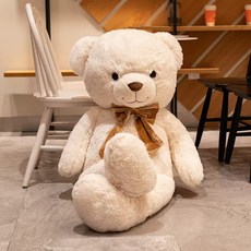 순잠 러브스마일베어 대형 리본 곰인형, 90cm, 화이트, 1개 90cm, 화이트