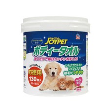 JOYPET 寵倍家 寵物用梳理巾 130入, 深層清潔, 天然椰子油護膚, 100%可食性成分, 1桶