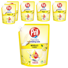 Pril 淨麗 小蘇打高效洗碗精檸檬 補充包 1000ml, 1L, 6包