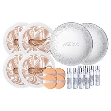 AGE20'S 閃光盒 + 補充裝 12.5g x 2p + 安瓿 10ml x 4p, 白色米色(21號), 2組, 粉餅盒+替換芯 2入+粉撲 2入+安瓶精華液 10ml 4入