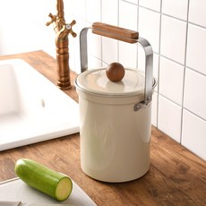 WAGENSTEIGER 手提式廚餘桶 3L+垃圾袋卡榫 2入, 米色