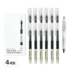 투코비 54 생잉크 중성펜 0.5mm 12p + 투코비 닥터 그립 샤프 랜덤 1개, 블랙(중성펜), 랜덤발송(샤프), 4세트