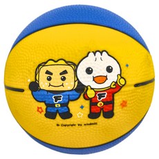 FOOD超人 兒童運動籃球，PVC材質 台灣製造，一歲以上適用, 藍黃, 1個